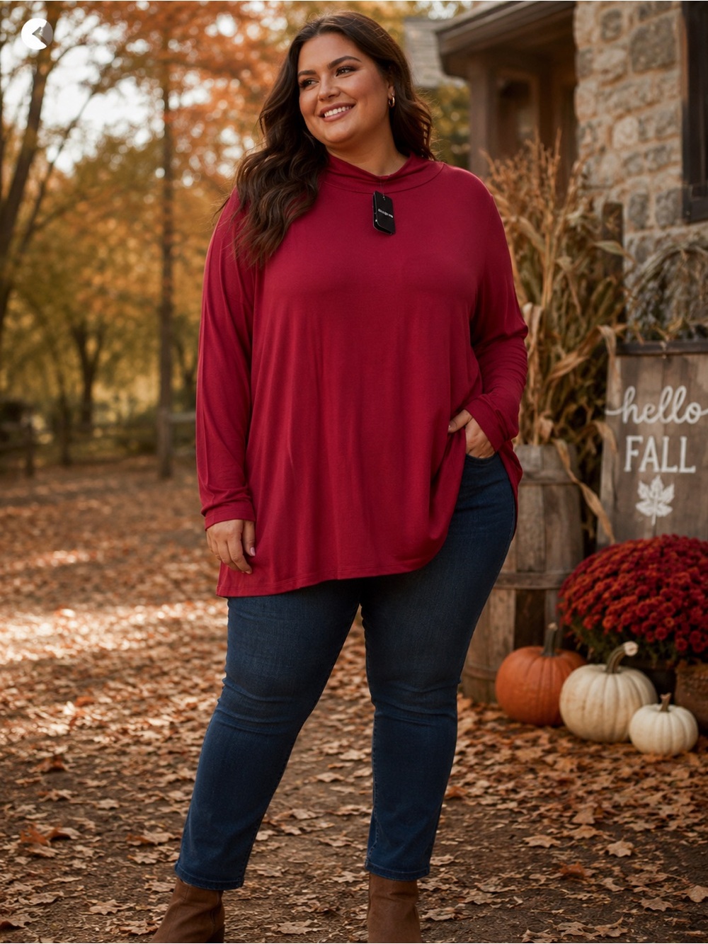 Torrid Burgundy Long Sleeve Tunic Top 3X NWT Soft Stretch Fall Winter Plus Size